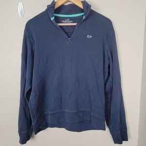 Vineyard Vines Mens Jersey 1/4-Zip Pullover Sweater Blue Small Nautical Sporty P
